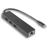I-Tec USB C Slim 3-port HUB with Gigabit Ethernet adapter - Hub - 3 x SuperSpeed USB 3.0 + 1 x 10/100/1000 - desktop