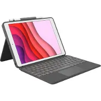 Logitech Combo Touch - Tastatur og folio-kasse - med trackpad - bagbelyst - Apple Smart connector - QWERTY - UK - grafit - for Apple 10.2-inch iPad (7. generation, 8. generation, 9. generation)