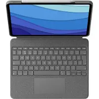 Logitech Combo Touch - Tastatur og folio-kasse - med trackpad - bagbelyst - Apple Smart connector - QWERTY - UK - oxford-grå - for Apple 12.9-inch iPad Pro (5. generation)