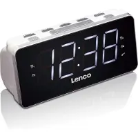 Lenco CR-18, Ur, Digital, FM, LED, 4,57 cm (1.8), Sort, Sølv
