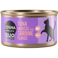 Cosma DUO Layer 24 x 70 g - Tunmousse med Sardinerstykker