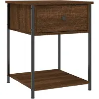 vidaXL sengebord 44x45x58 cm konstrueret træ brun egetræsfarve