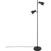 QAZQA Smart gulvlampe sort inkl. 2 Wifi A60 - Stijn