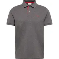 Gant Ganttil mænd. 2062026 Kontrastfarvet grå piqué-poloshirt (XXL), Casual, Bomuld, Korte ærmer