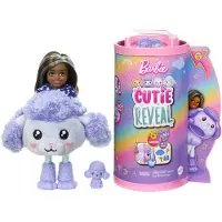 Barbie Chelsea Cutie afsl?rer lille dukke og tilbeh?r Brunette i Poodle -kostume 6 overrasker farve?ndring (stilarter kan variere)
