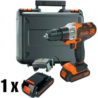 Black & Decker MT218K-QW, Borring, Sort, Orange, 8500 OPM, 800 OPM, Batteri, Lithium-Ion (Li-Ion)