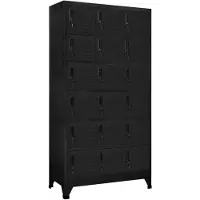 vidaXL skab 90x40x180 cm stål sort