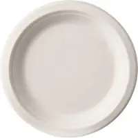 Papstar 81327, Plade, Rund, Sukkerrør, Hvid, Monokromatisk, 50 stk