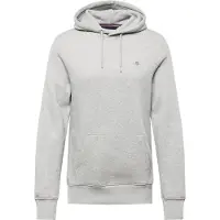 Gant Ganttil mænd. 2007058 Sweatshirt med hætte og gråt skjold (5XL), Casual, Bomuld, Lange ærmer