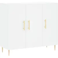 vidaXL skab, hvidt, 90x34x80 cm, træbaseret materiale