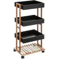 5 Five universalt mobilt reolsystem med 4 hylder, 30 x 41 x 88 cm, sort