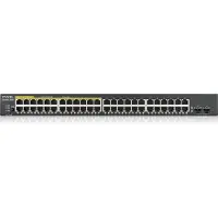 Zyxel GS1900-48HPv2, 48-port + 2 SFP GbE L2 Smart Switch,Rackmount, 170W PoE+