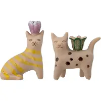 Bloomingville - Set of 2 - Mamie Cat Candlestick (82058194)
