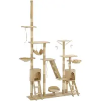 vidaXL kradsetræ til katte med sisal-kradsestolper 230-250 cm beige