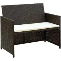 vidaXL 2-Personers Havesofa Med Hynder Polyrattan - 1 / Brun