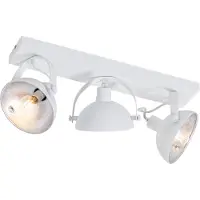 QAZQA Industriel loftslampe hvid med sølv 3-lys justerbar - Magnax