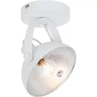 QAZQA Industriel loftslampe hvid med sølv 15 cm justerbar - Magnax