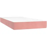 vidaXL Springmadras Med Pocketfjedre 80X200X20 Cm Fløjl Pink Lyserød - 120 x 190 cm
