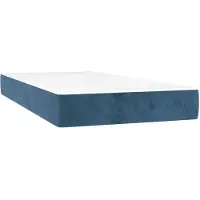 vidaXL Springmadras Med Pocketfjedre 80X200X20 Cm Fløjl Mørkeblå - 90 x 190 cm