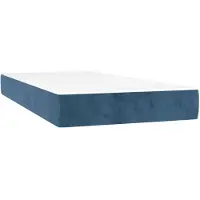 vidaXL springmadras med pocketfjedre medium 90x200x20 cm fløjl mørkeblå