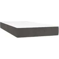 vidaXL springmadras med pocketfjedre medium 80x200x20 cm fløjl mørkegrå