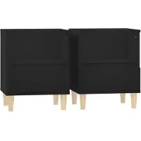 vidaXL sengeborde 2 stk. 40x35x50 cm sort