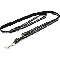 Heim Justerbar hundesnor med reflekser, sort - 300 cm lang, 19 mm bred