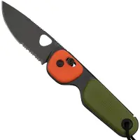 The James Brand The Redstone - OD Green / Orange / Black / PP / Serrated foldekniv