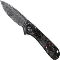 CIVIVI Elementum Damascus foldekniv, shredded carbon fiber/copper