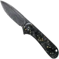 CIVIVI Elementum Damascus foldekniv, shredded carbon fiber/gold