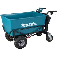 Makita DCU605Z Cordless Wheelbarrow 2X18V Li-ion, BL-motor, 3-speed, max load 300kg, 106 kg be akumuliatoriaus ir kroviklio