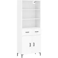 vidaXL højskab 69,5x34x180 cm konstrueret træ hvid