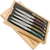 Laguiole En Aubrac Samba 62C99SADIH 6-piece steak knife set coloured samba wood