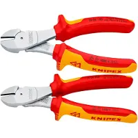 Knipex 74 06 180, Diagonal tang, Krom-vanadium-stål, Plast, Orange, Rød, 180 mm, 280 g