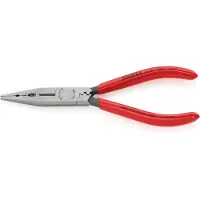 Knipex 13 01 160, Nåletang, Krom-vanadium-stål, Plast, Rød, 160 mm, 112 g