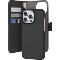 Puro Wallet aftageligt MagSafe 2in1 PU-læderetui med klap og pung til iPhone 15 Pro Max - Sort