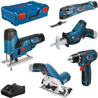 Bosch 12V Profi-sæt 5 stk. GSR+GST+GOP+GKS+GSA