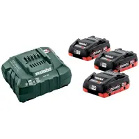 Metabo BASIC SET 3 X LIHD 4.0 AH, Batteri- og opladersæt, Lithium-Ion High Density (LiHD), 4 At, 18 V, , 12 - 36 V