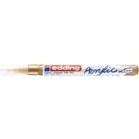 Edding 5300 akryl tusch fin - guld - 1 vandfast akryl maling tusch - fin rund spids 1-2 mm - akryl maling pen til tegning p? l?rred kunst papir o