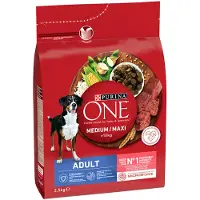 Purina One Medium/Maxi Adult Okse & Ris - 7 kg