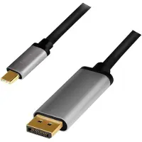 Logilink CUA0100, DisplayPort, USB 3.2 Gen1 Type-C, 1,8 m, Sort, Grå