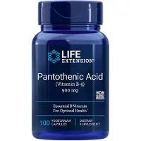 Life Extension , Pantotenisk Syre, Vitamin B-5, 500 mg, 100 Vegetariske Kapsler