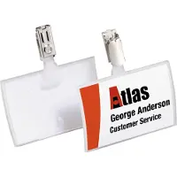 Durable Navneskilt CLICK FOLD 54x90 mm med stropklemme - (25 stk.)