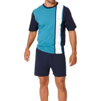 H.I.S. Pyjamas kort navy / turkis / hvid