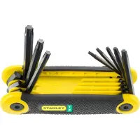 Stanley 2-69-266, Momentnøgle der kan foldes op, T10, T15, T20, T25, T27, T30, T40, T9, Sort, Gul, Stål, Plast, 45 mm
