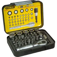 Stanley Set Of 39 1/4" Drive Bits (25mm) + 1 Magnetic Bit Holder With Lock Ring