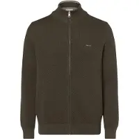 Gant Ganttil mænd. 8040524 Cardigan i bomuldspique med grøn lynlåslukning (3XL), Casual, Lange ærmer