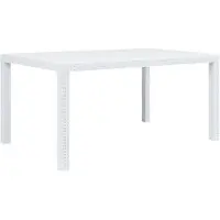vidaXL havebord hvid 150 x 90 x 72 cm plastik rattanlook