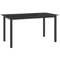 vidaXL havebord 150x90x74 cm aluminium og glas sort