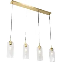 QAZQA Art Deco Pendellampe guld med glas 4-lys - Laura
